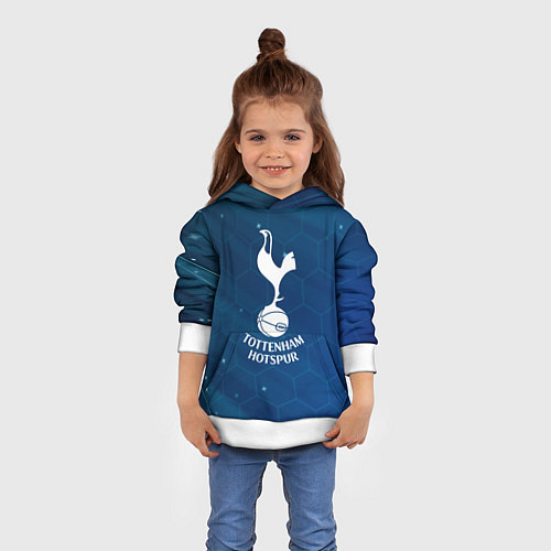 Детская толстовка Tottenham hotspur Соты абстракция / 3D-Белый – фото 4