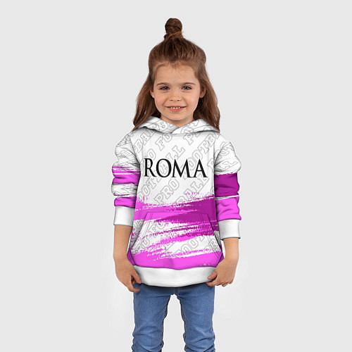 Детская толстовка Roma pro football: символ сверху / 3D-Белый – фото 4
