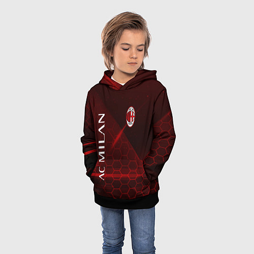 Детская толстовка Ac milan Соты / 3D-Черный – фото 3