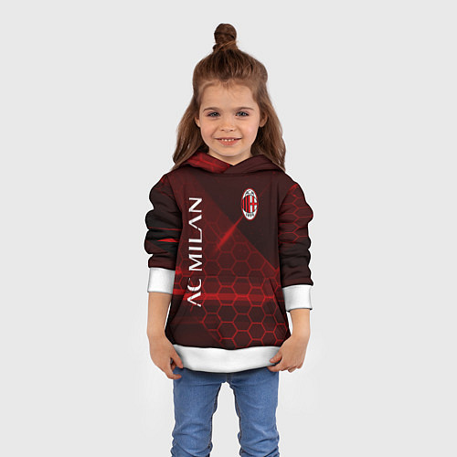 Детская толстовка Ac milan Соты / 3D-Белый – фото 4