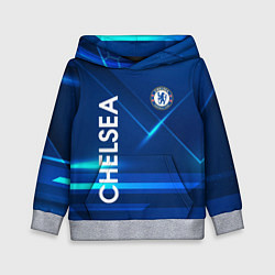 Толстовка-худи детская Chelsea Синяя абстракция, цвет: 3D-меланж