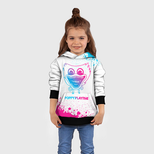 Детская толстовка Poppy Playtime neon gradient style / 3D-Черный – фото 4