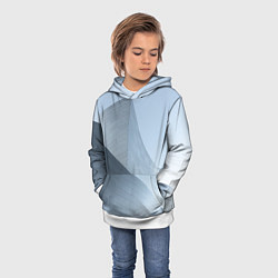 Толстовка-худи детская Абстрактная геометрическая серебряная постройка, цвет: 3D-белый — фото 2