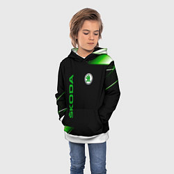 Толстовка-худи детская Skoda Sport Абстракция, цвет: 3D-белый — фото 2