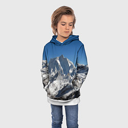 Толстовка-худи детская Канченджанга, Гималаи, 8 586 м, цвет: 3D-белый — фото 2