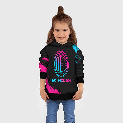 Детская толстовка AC Milan - neon gradient / 3D-Черный – фото 4