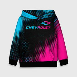 Детская толстовка Chevrolet - neon gradient: символ сверху