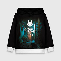 Толстовка-худи детская Stray кот в ночи, цвет: 3D-белый