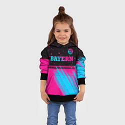 Толстовка-худи детская Bayern - neon gradient: символ сверху, цвет: 3D-черный — фото 2