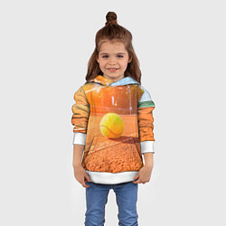 Толстовка-худи детская Теннис - рассвет, цвет: 3D-белый — фото 2