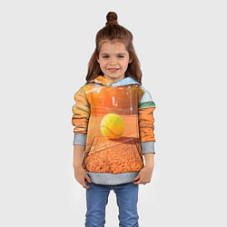 Толстовка-худи детская Теннис - рассвет, цвет: 3D-меланж — фото 2