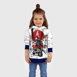 Толстовка-худи детская Самурай Ранен Стрелами, цвет: 3D-синий — фото 2