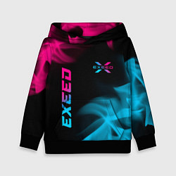 Детская толстовка Exeed - neon gradient: символ и надпись вертикальн