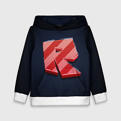 Детская толстовка Roblox red - Роблокс полосатый логотип