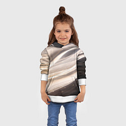 Толстовка-худи детская Абстрактные волны и огни бесконечности, цвет: 3D-белый — фото 2