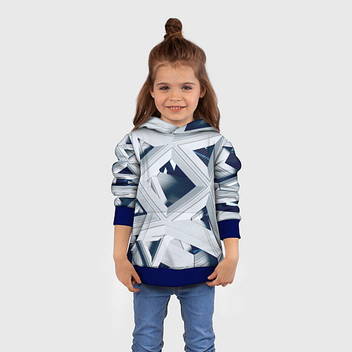 Детская толстовка Абстрактное множество металлический пластин / 3D-Синий – фото 4