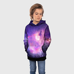 Толстовка-худи детская Космическая ветренная вспышка, цвет: 3D-черный — фото 2