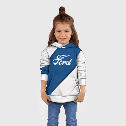 Детская толстовка Ford - СИНЯЯ ПОЛОСА / 3D-Белый – фото 4