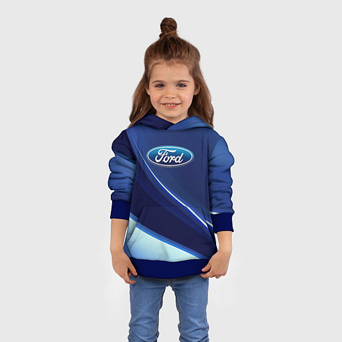 Детская толстовка Ford - абстракция / 3D-Синий – фото 4
