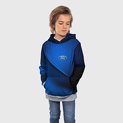 Толстовка-худи детская Ford - синяя абстракция, цвет: 3D-меланж — фото 2
