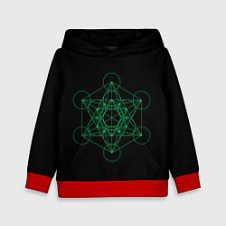 Детская толстовка Куб Метатрона на чёрном фоне