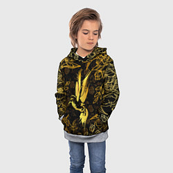 Толстовка-худи детская Золотая колибри, цвет: 3D-меланж — фото 2