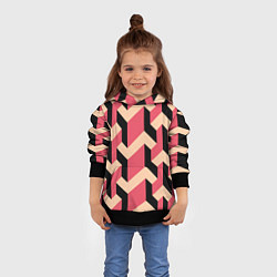 Толстовка-худи детская Объемный геометрический узор geometry, цвет: 3D-черный — фото 2