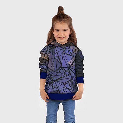 Детская толстовка Blue with black stripes pattern / 3D-Синий – фото 4