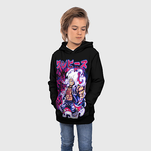 Детская толстовка Луффи 5 гир - One Piece / 3D-Черный – фото 3