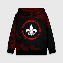 Детская толстовка Символ Saints Row и краска вокруг на темном фоне