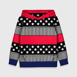 Детская толстовка Red and black pattern with stripes and stars
