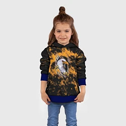 Толстовка-худи детская Орел в огне, цвет: 3D-синий — фото 2