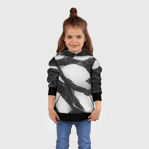 Детская толстовка Осколки кристалла, тёмная абстракция / 3D-Черный – фото 4
