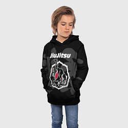 Толстовка-худи детская Jiu-jitsu throw logo, цвет: 3D-черный — фото 2