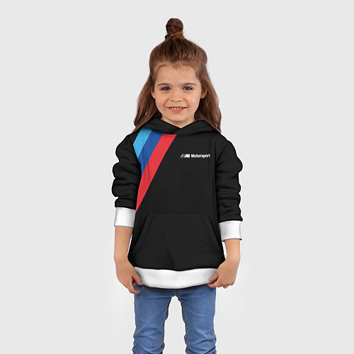 Детская толстовка BMW Motosport - Три линии / 3D-Белый – фото 4