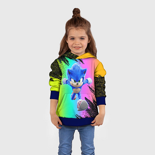 Детская толстовка Sonic neon / 3D-Синий – фото 4