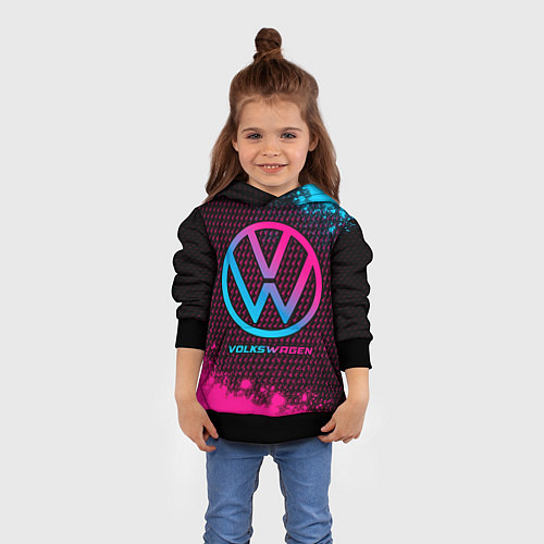 Детская толстовка Volkswagen - neon gradient / 3D-Черный – фото 4