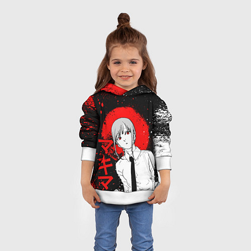 Детская толстовка Человек-бензопила - манга - Макима / 3D-Белый – фото 4