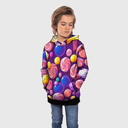 Толстовка-худи детская Сладости для радости, цвет: 3D-черный — фото 2