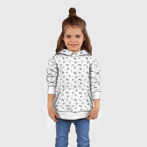 Детская толстовка 90s pattern on white / 3D-Белый – фото 4