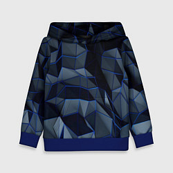 Толстовка-худи детская Абстрактный узор, цвет: 3D-синий