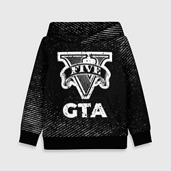 Детская толстовка GTA с потертостями на темном фоне