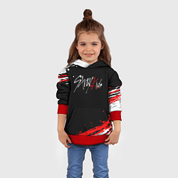 Толстовка-худи детская Stray kids - краска, цвет: 3D-красный — фото 2