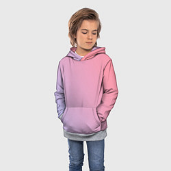 Толстовка-худи детская Градиент - розовая пастель, цвет: 3D-меланж — фото 2
