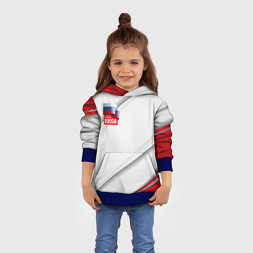 Детская толстовка Red & white флаг России / 3D-Синий – фото 4