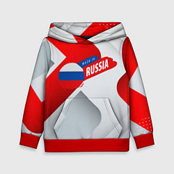 Толстовка-худи детская Welcome to Russia red & white, цвет: 3D-красный