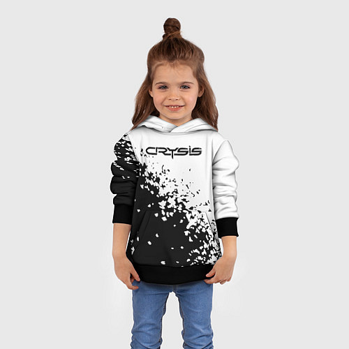 Детская толстовка Crysis текстура / 3D-Черный – фото 4