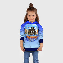 Толстовка-худи детская Рисунок пиратского корабля, цвет: 3D-синий — фото 2