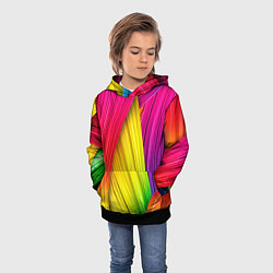 Толстовка-худи детская Multicolored ribbons, цвет: 3D-черный — фото 2