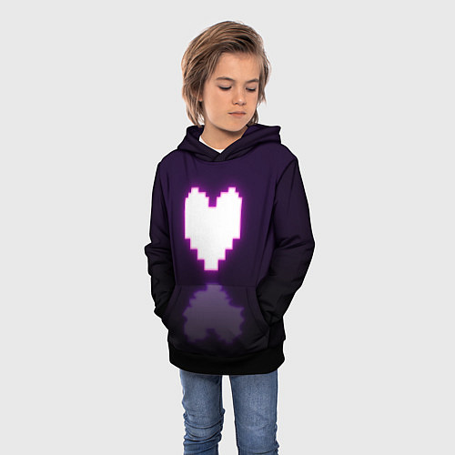 Детская толстовка Undertale heart neon / 3D-Черный – фото 3